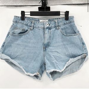 Cotton On Light Wash Mid Rise Relaxed Denim Shorts